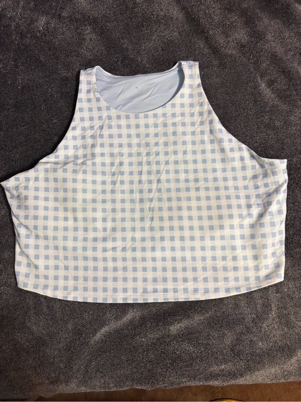 Brand New Old Navy Light Blue Gingham Sports tank
